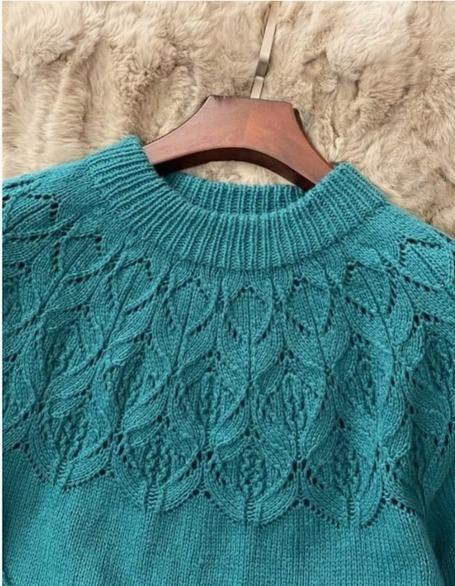 Джемпер Луна (круглая кокетка). Спицы.