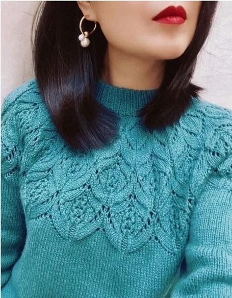 Джемпер Луна (круглая кокетка). Спицы.