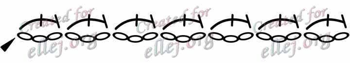 Схема наборного края крючком