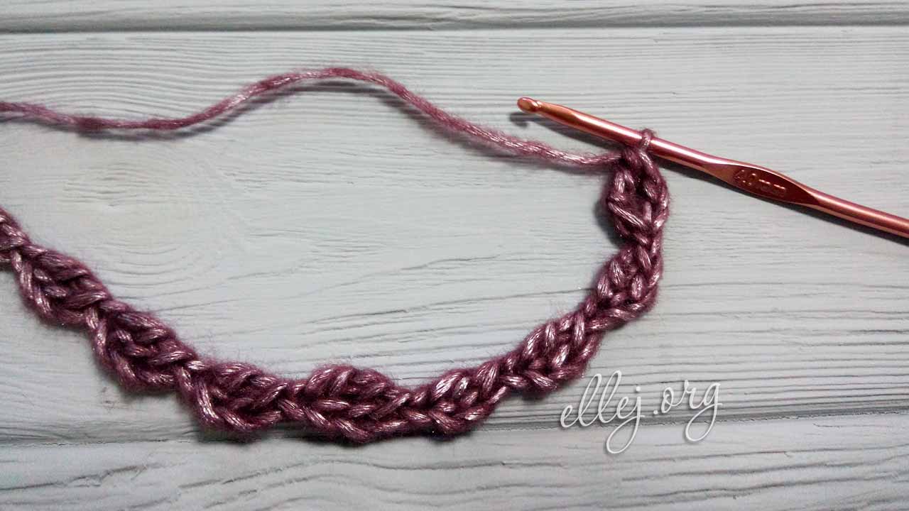 Наборный край крючком