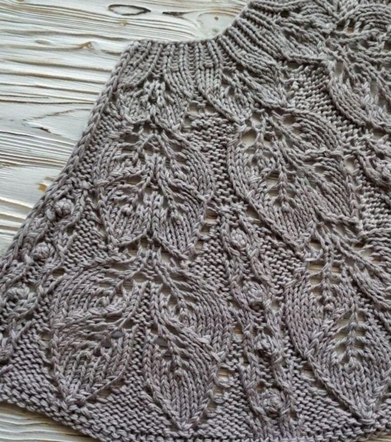 Согласитесь, красота! Шикарный джемпер с ажурной кокеткой