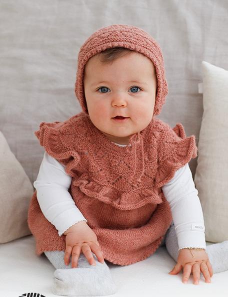 Sweet Primrose Dress / DROPS Baby 43-15 - Knitted dress for babies and children in DROPS Alpaca. The piece is worked top down with round yoke, lace pattern and flounce on the yoke. Sizes 0 – 6 years.