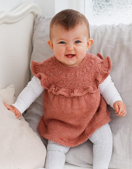 Sweet Primrose Dress / DROPS Baby 43-15 - Knitted dress for babies and children in DROPS Alpaca. The piece is worked top down with round yoke, lace pattern and flounce on the yoke. Sizes 0 – 6 years.