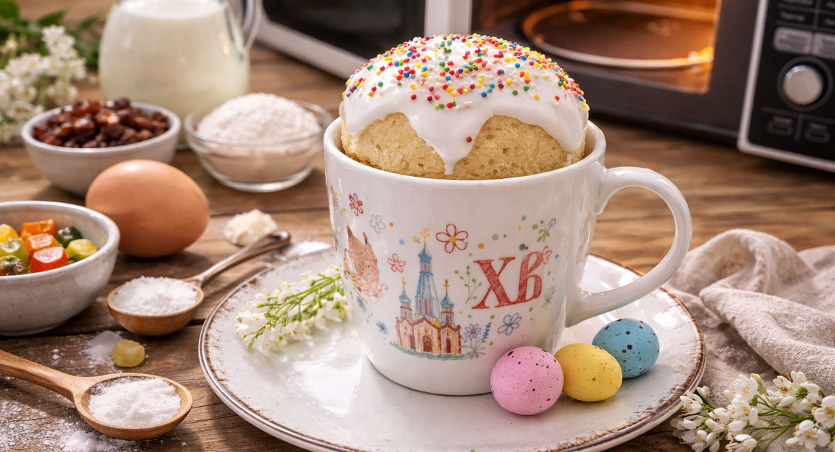Кулич-минутка: 3 ингредиента в кружку — и готово, даже духовку включать не надо - КУ66