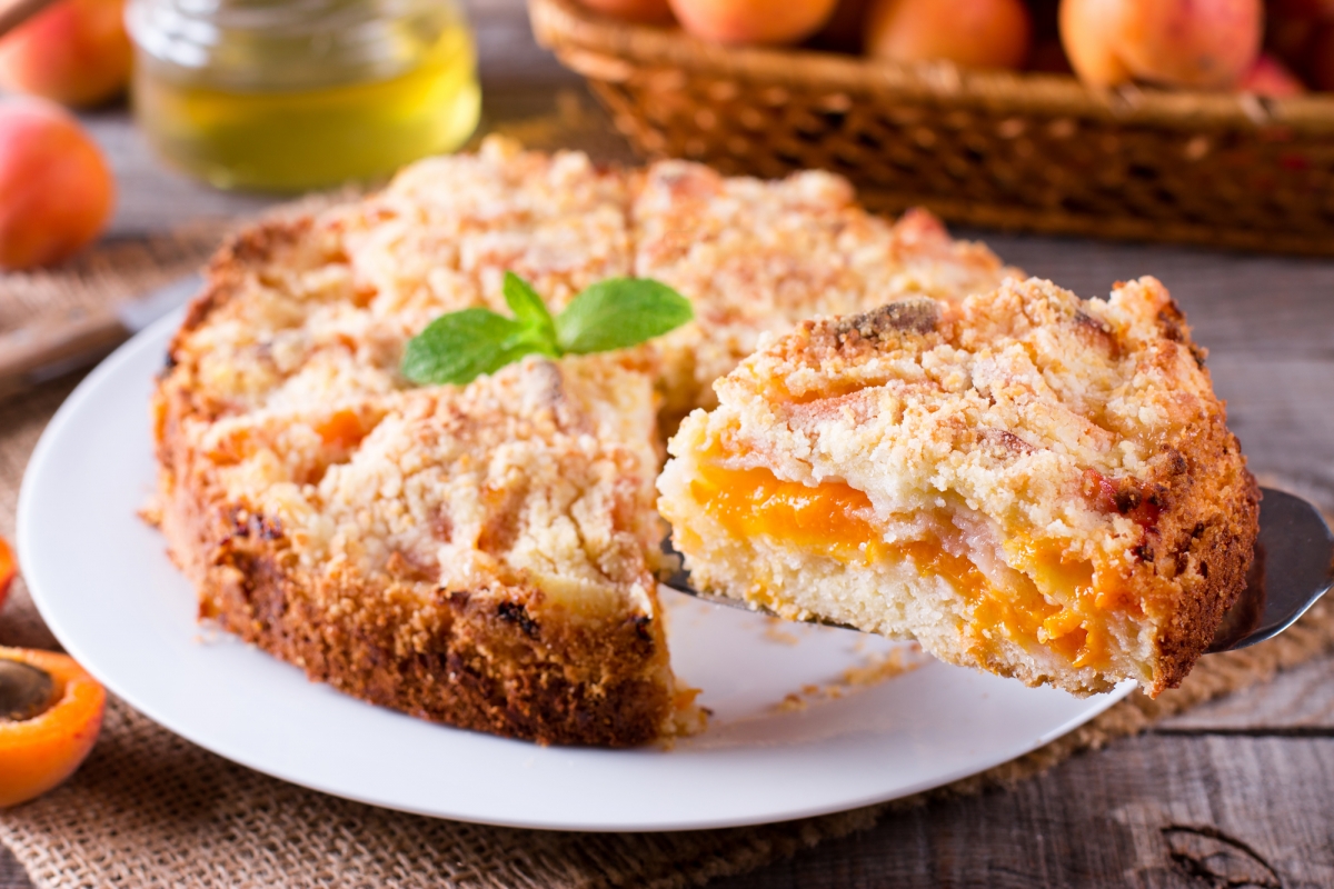 Насыпной пирог с абрикосами