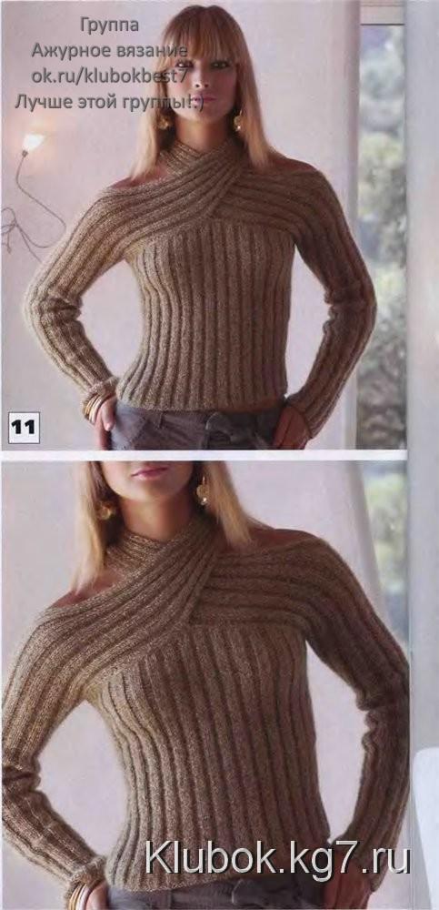Пуловер интересного фасона.