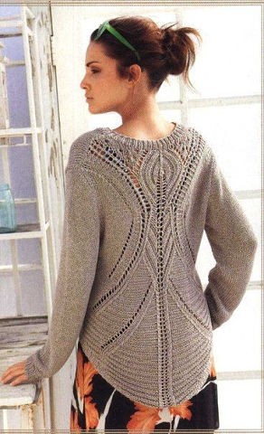 Чудо-пуловер с ажурной спинкой
