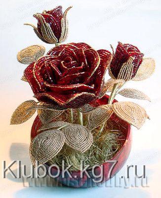 Бисерная композиция из роз