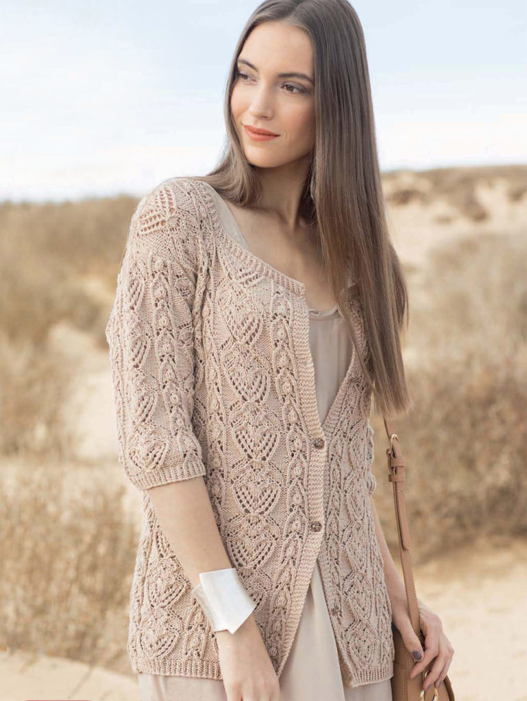 Песочный кардиган с короткими рукавами Песочный кардиган с короткими рукавами