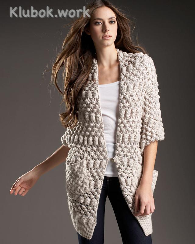 Шарф-кардиган от Ребекки Тейлор спицами. С очень интересным сочетанием узоров. Шарф-кардиган от Ребекки Тейлор спицами. С очень интересным сочетанием узоров.