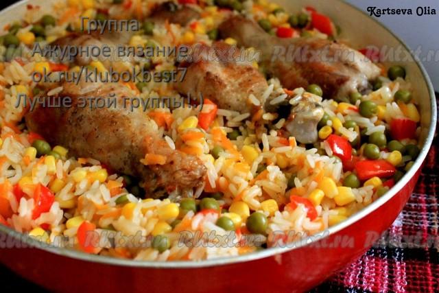 Курица с рисом и овощами по-каталонск