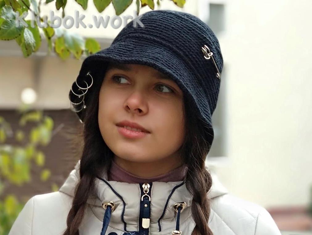 Шляпка клош спицами Шляпка клош спицами