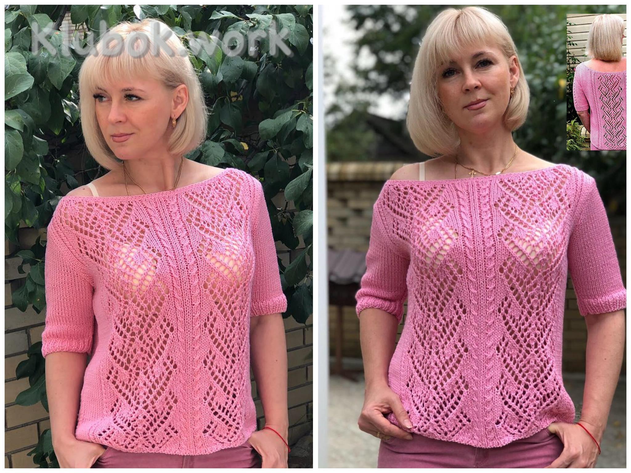Blouse with knitting needles Blouse with knitting needles