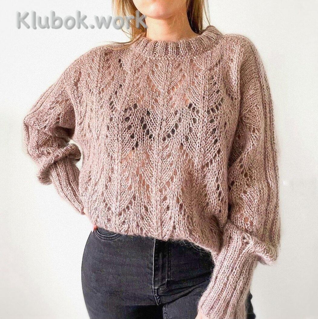 Джемпер с ажурными ромбами (схема узора) Джемпер с ажурными ромбами (схема узора)