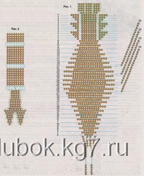 схема плетения рака из бисера