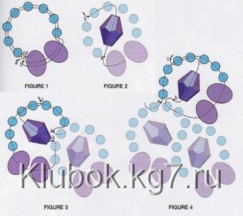 Схема плетения браслета из бисера