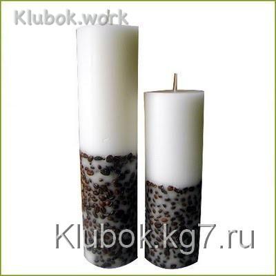 Свечи с кофейными зернами.