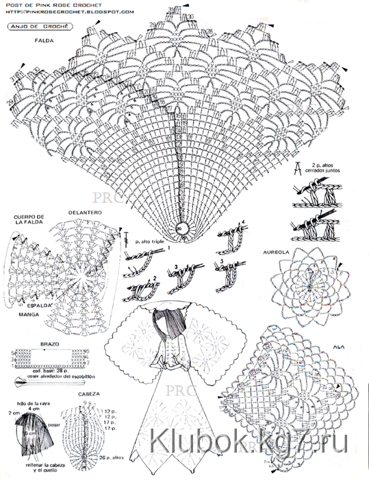 Anjo Croche de Natal  - PRose Crochet (539x700, 532Kb)