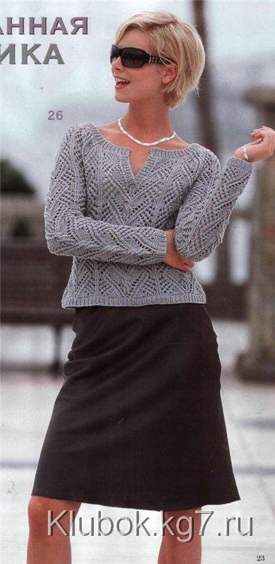 ИЗЫСКАННАЯ КЛАССИКА:АЖУРНЫЙ ПУЛОВЕР СПИЦАМИ ИЗЫСКАННАЯ КЛАССИКА:АЖУРНЫЙ ПУЛОВЕР СПИЦАМИ