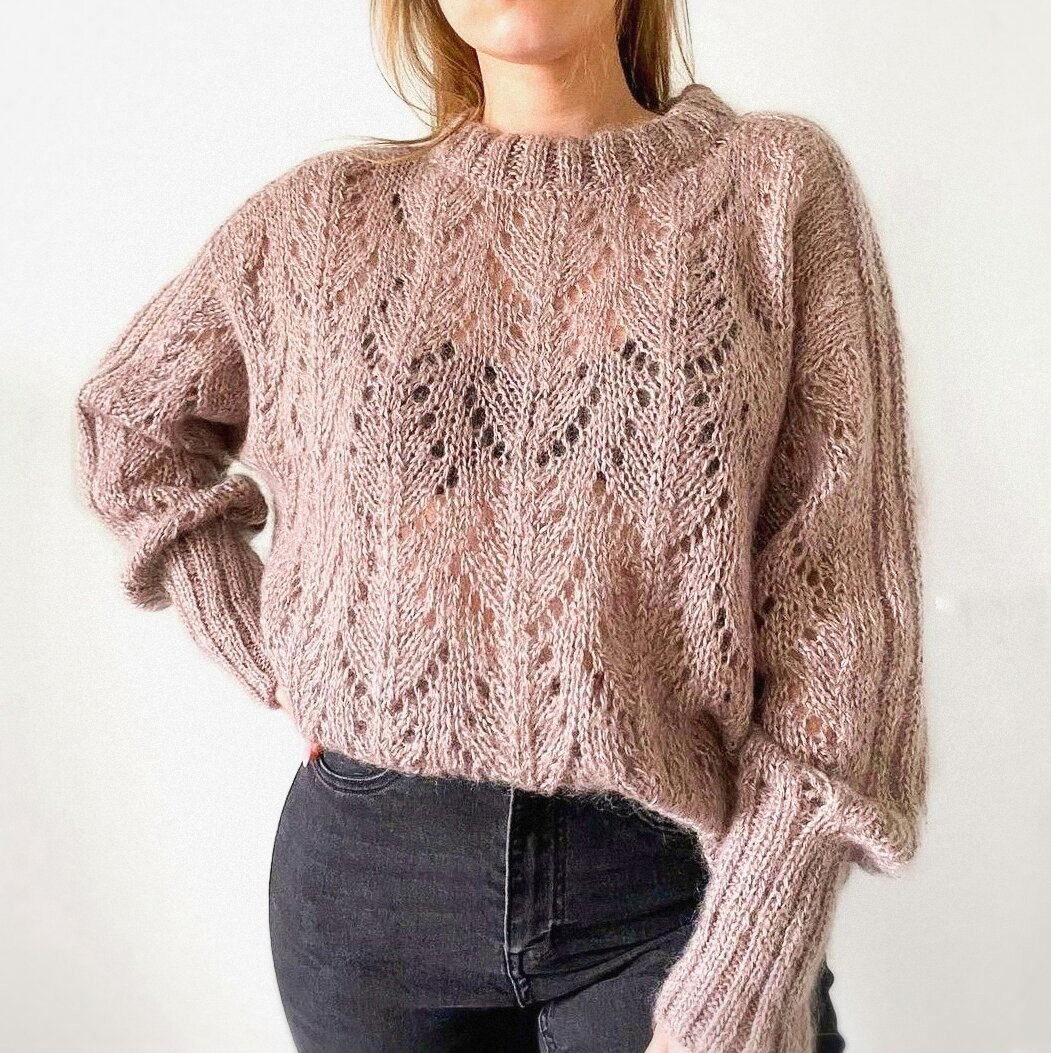 Джемпер с ажурными ромбами (схема узора) Джемпер с ажурными ромбами (схема узора)