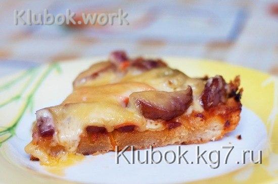 Пицца на сковороде за 10 минут Пицца на сковороде за 10 минут