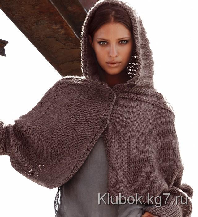 Пончо с капюшоном