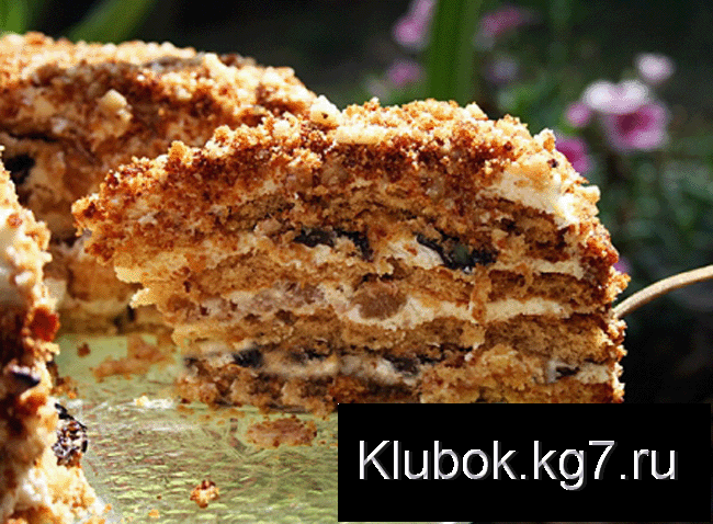 Торт «Съешь-ка!» - медовый с черносливом Торт «Съешь-ка!» - медовый с черносливом