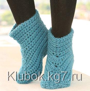 Тапочки, связанные крючком Тапочки, связанные крючком