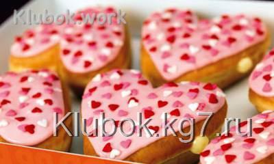 Пончики сердечки с глазурью на 14 февраля Пончики сердечки с глазурью на 14 февраля