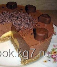 Шоколадно-банановый торт(без выпечки)