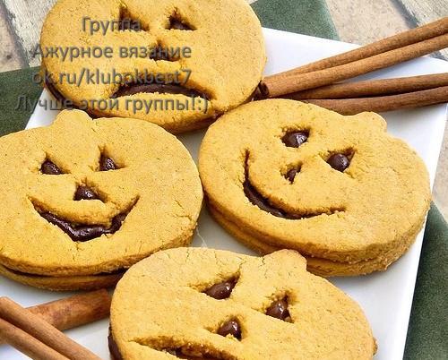 Рецепт "Печенье «Тыквы» на Halloween"