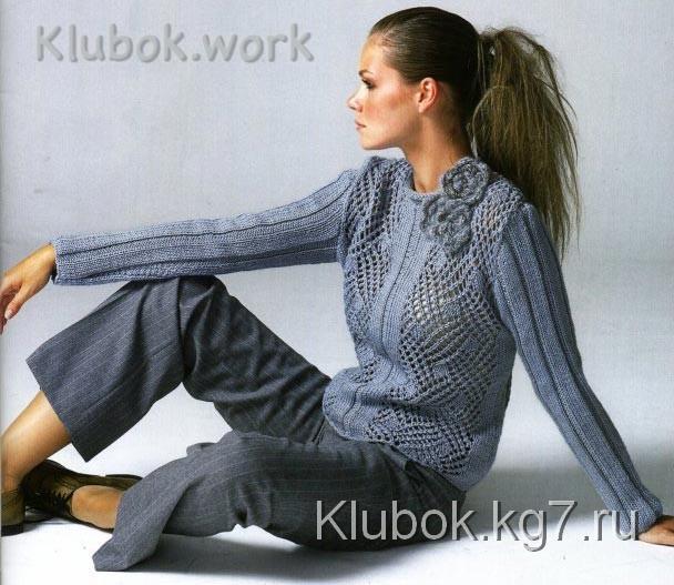 Пуловер с розами Пуловер с розами