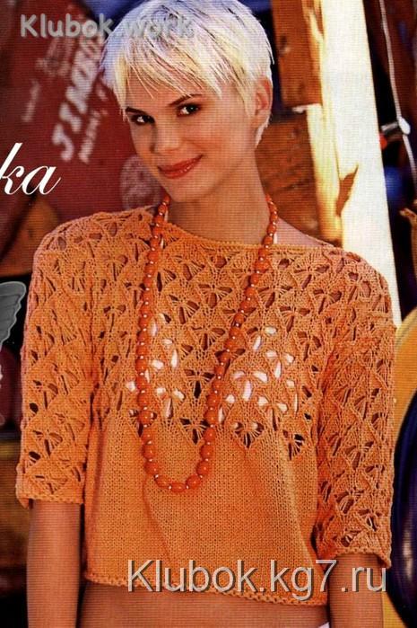 Ажурный укороченный пуловер Ажурный укороченный пуловер