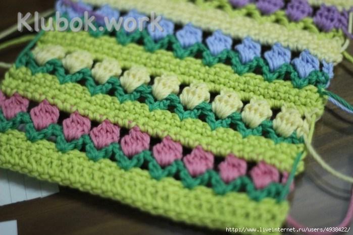 Узор "Тюльпаны" крючком Узор "Тюльпаны" крючком