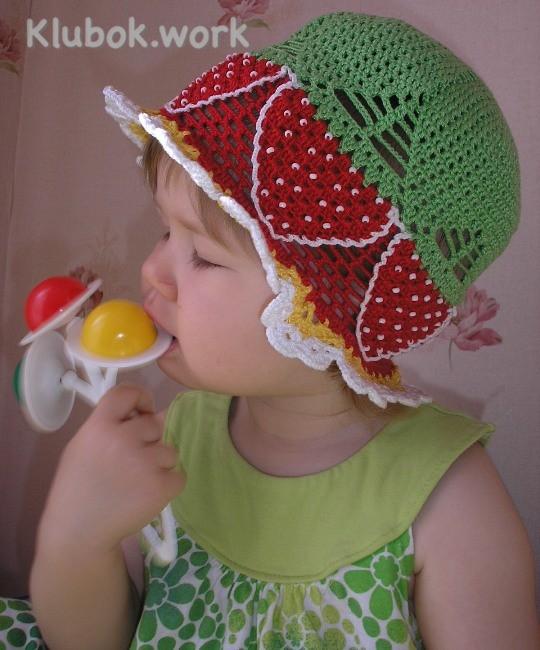 Панамка “Клубничка”. Подарите дочурке это чудо! Панамка “Клубничка”. Подарите дочурке это чудо!