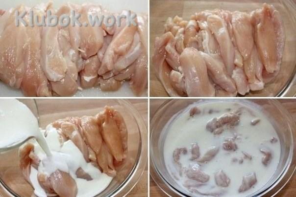 Тушеная куриная грудка в кефире Тушеная куриная грудка в кефире