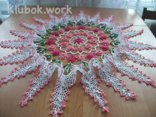 Салфетка «Розы в лучах»! Салфетка «Розы в лучах»!