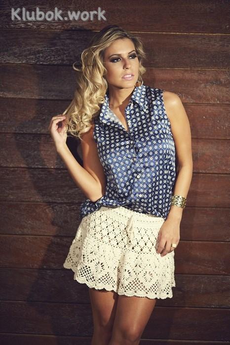 Летняя юбка крючком Летняя юбка крючком