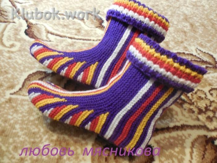 Сапожки спицами от Л.Мясниковой Сапожки спицами от Л.Мясниковой