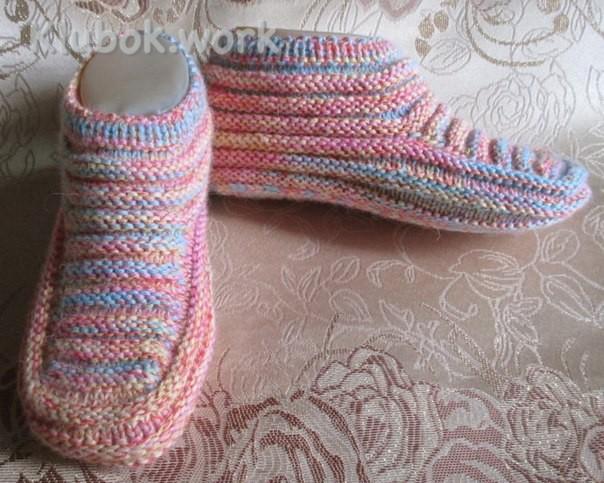 Тапочки спицами НАДЕЖДА ТОКАРЕНКО Тапочки спицами НАДЕЖДА ТОКАРЕНКО