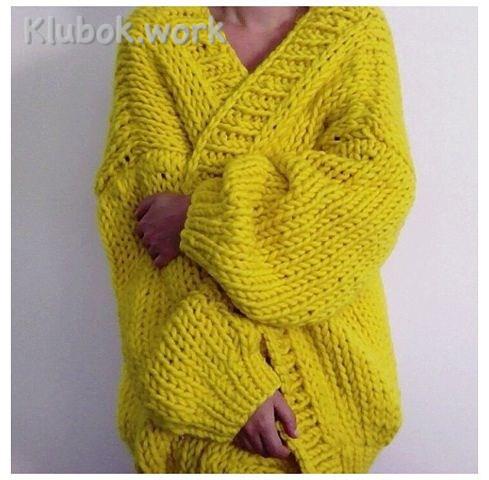 Вяжем объемный кардиган на весну Вяжем объемный кардиган на весну