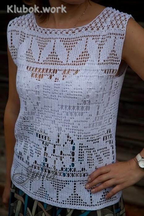 Топ / филейное вязание Топ / филейное вязание