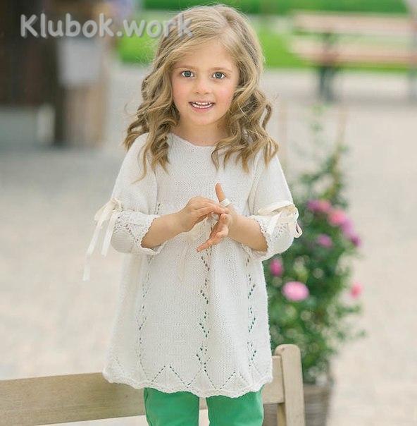 Туника спицами для девочки Туника спицами для девочки