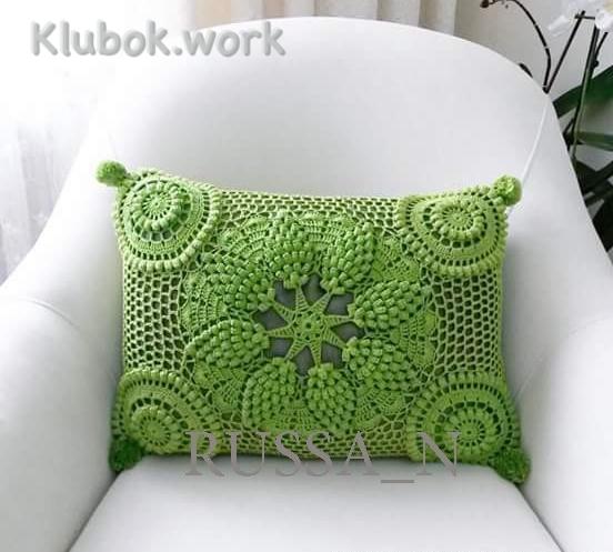 Чехол на подушку крючком. Чехол на подушку крючком.