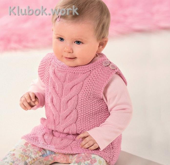 Безрукавка для девочки спицами Безрукавка для девочки спицами