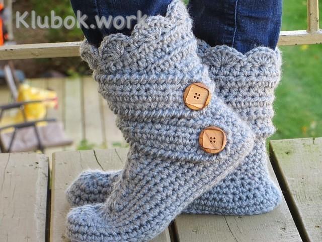 Тапочки-боты крючком Тапочки-боты крючком