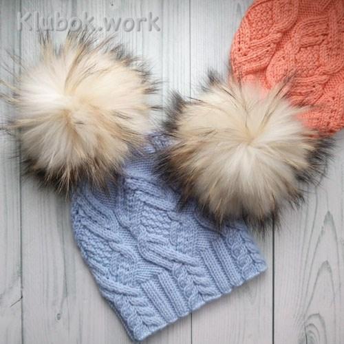 Шапочка спицами с помпоном Шапочка спицами с помпоном