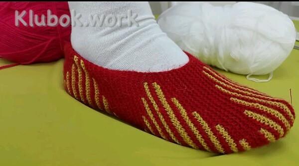 Следки спицами укороченными рядам Следки спицами укороченными рядам