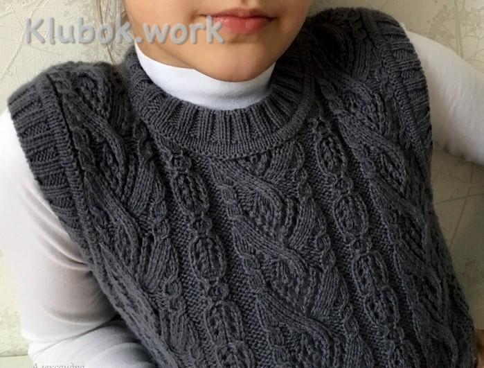 Школьная жилетка спицами Школьная жилетка спицами