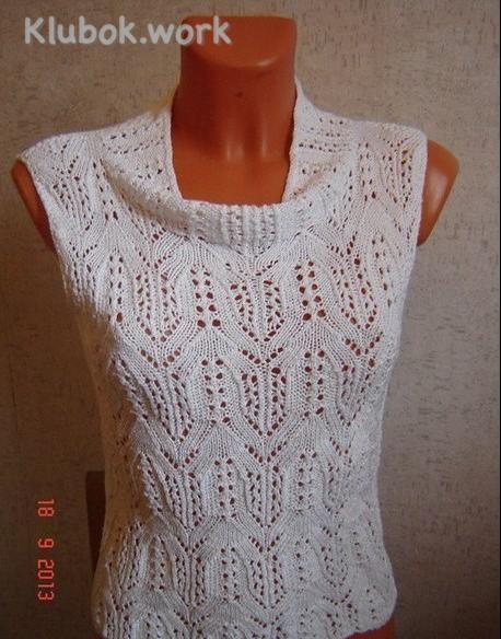 Очень красивый топ спицами. Описание и схема Очень красивый топ спицами. Описание и схема